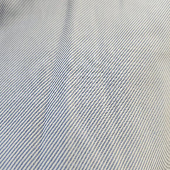 ZEGNA Regular Fit Micro Striped Blue and White Button-down Shirt - Picture 3 of 12